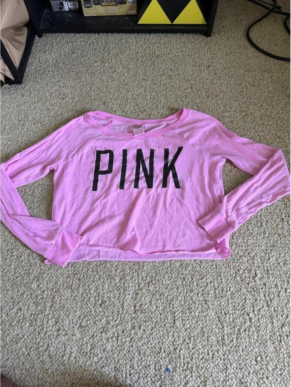 Pink Victoria's Secret long sleeve crop top